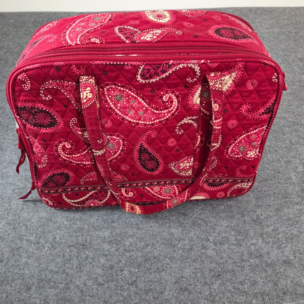 Vera Bradley Mesa Red Pet Carrier Dog Cat Travel Bag Retired Rare EUC